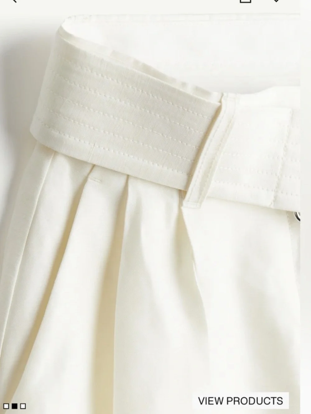H&M Cream Wide Leg Pants